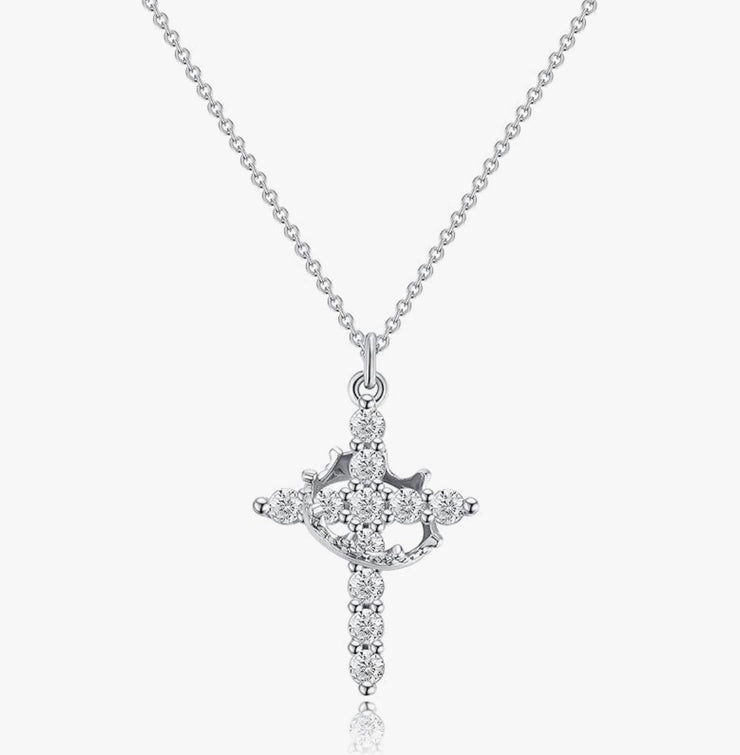 👑Crowned in Faith Cross Necklace (Gold & Silver)