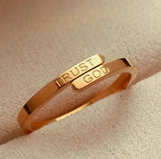 🙏 Trust God Engraved Ring (Gold & Silver)