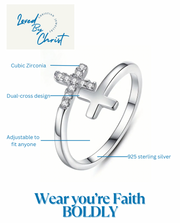 ✝️ Faithfully Joined Cross Ring (Silver & Gold)