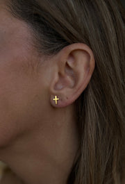 ✨ Infinite Grace™ Cross Studs (Silver & Gold)