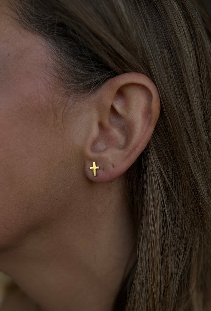 ✨ Infinite Grace™ Cross Studs (Silver & Gold)