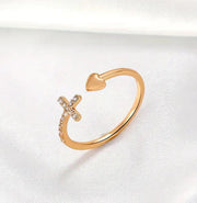 💖 Love Anchored in Faith Ring (Silver & Gold)