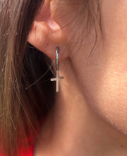 ✨ Gracefully Anchored Cross Earrings (Silver & Gold)