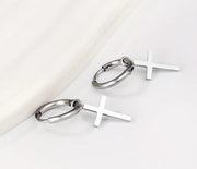 ✨ Gracefully Anchored Cross Earrings (Silver & Gold)