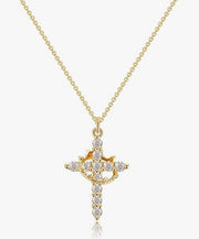 👑Crowned in Faith Cross Necklace (Gold & Silver)